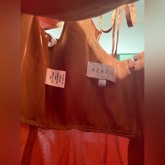 Azazie Bondi Copper Stretch Satin. - Picture 10 of 10